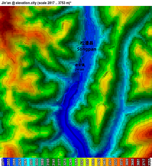 Jin’an elevation map