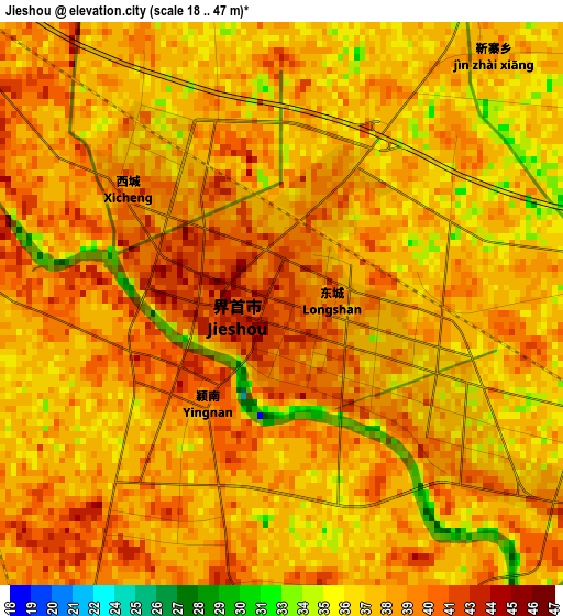 Jieshou elevation map