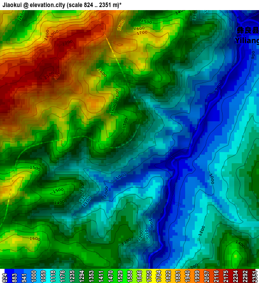 Jiaokui elevation map