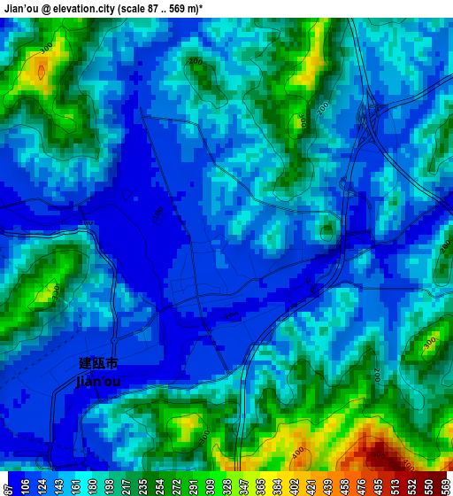 Jian’ou elevation map