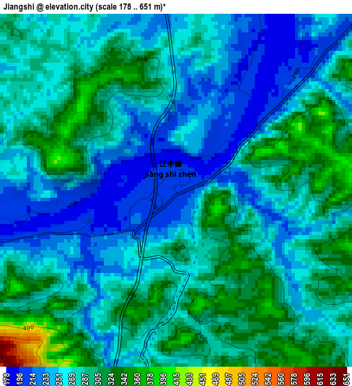 Jiangshi elevation map