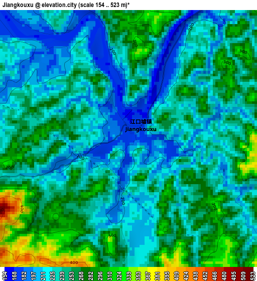 Jiangkouxu elevation map