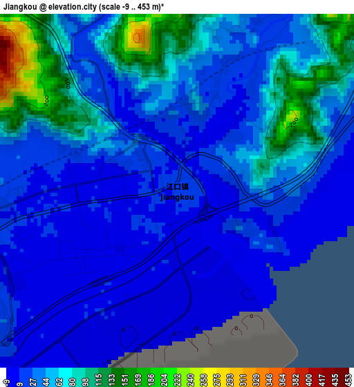 Jiangkou elevation map