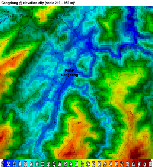 Gangdong elevation map