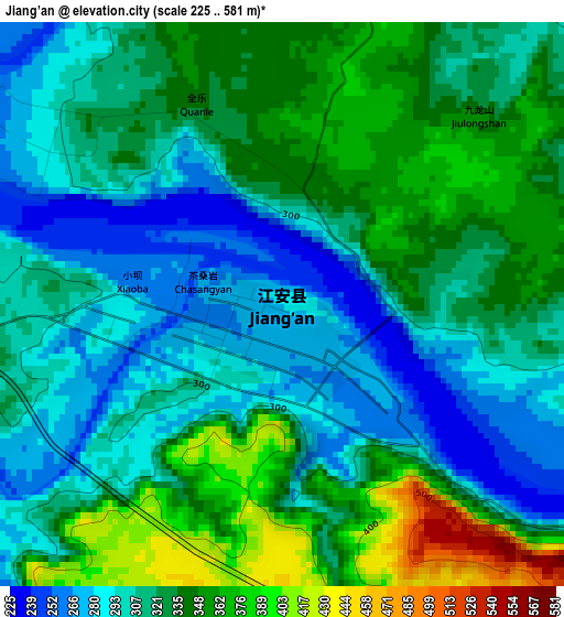 Jiang’an elevation map