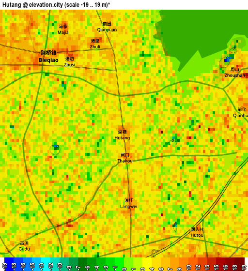 Hutang elevation map