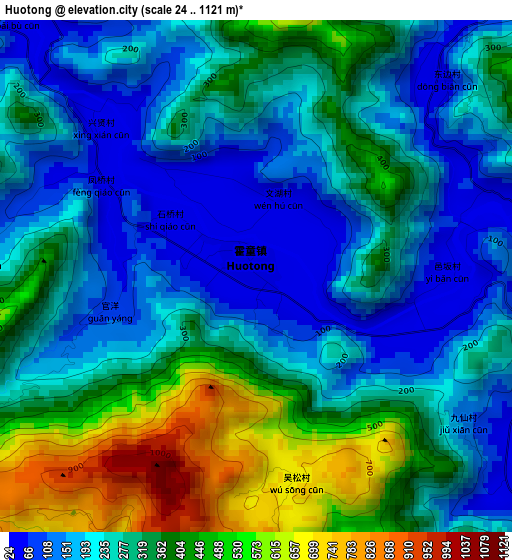 Huotong elevation map