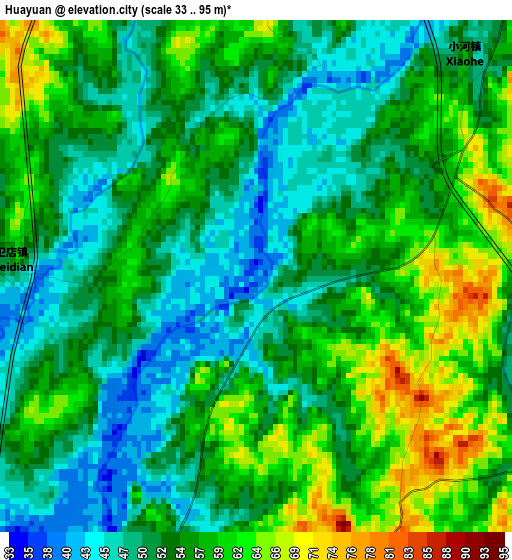 Huayuan elevation map