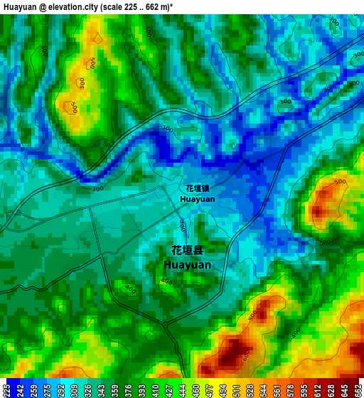 Huayuan elevation map