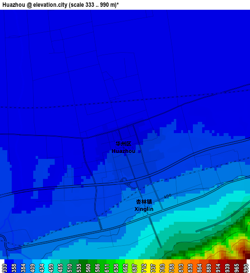 Huazhou elevation map