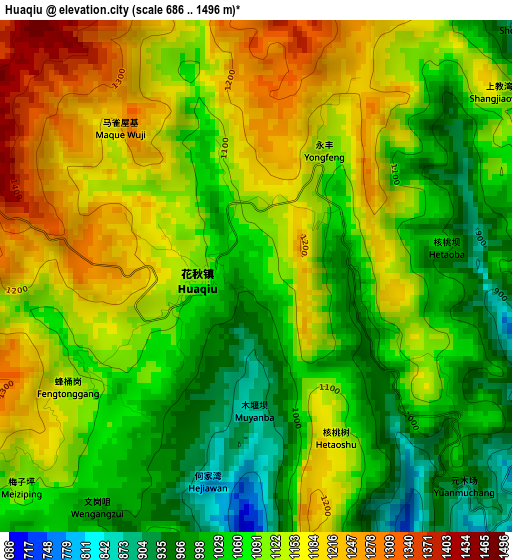 Huaqiu elevation map