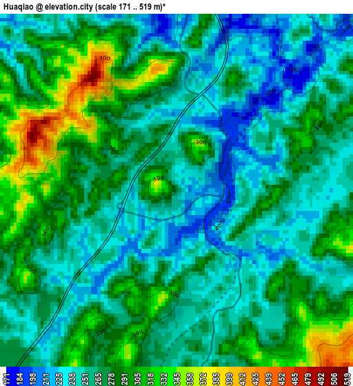 Huaqiao elevation map