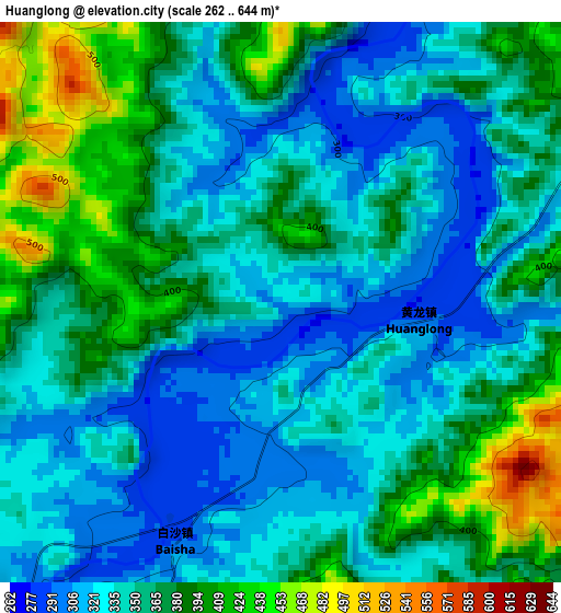 Huanglong elevation map