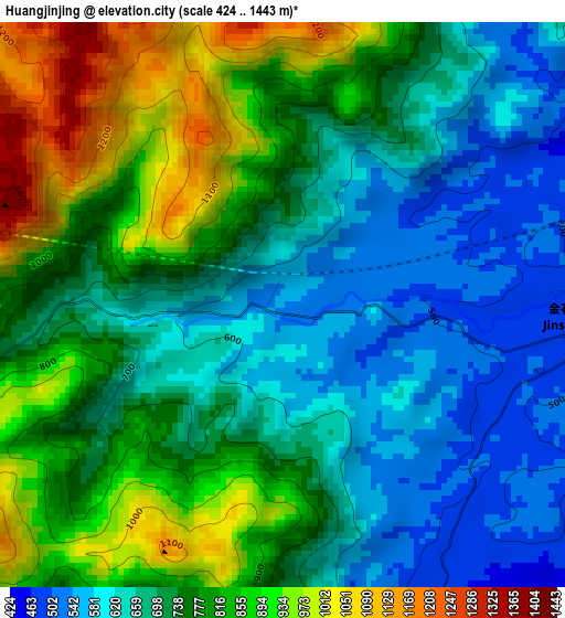 Huangjinjing elevation map