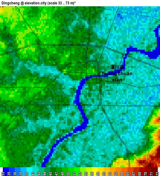 Dingcheng elevation map