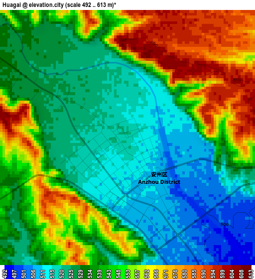 Huagai elevation map