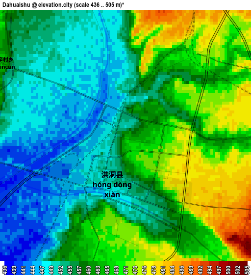 Dahuaishu elevation map