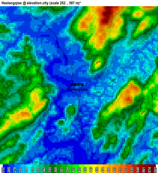 Hexiangqiao elevation map