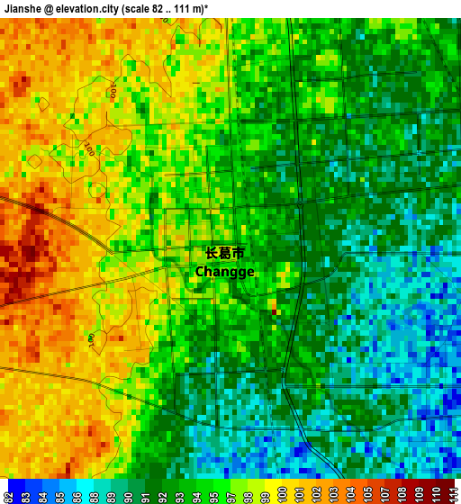 Jianshe elevation map