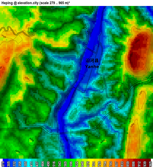 Heping elevation map