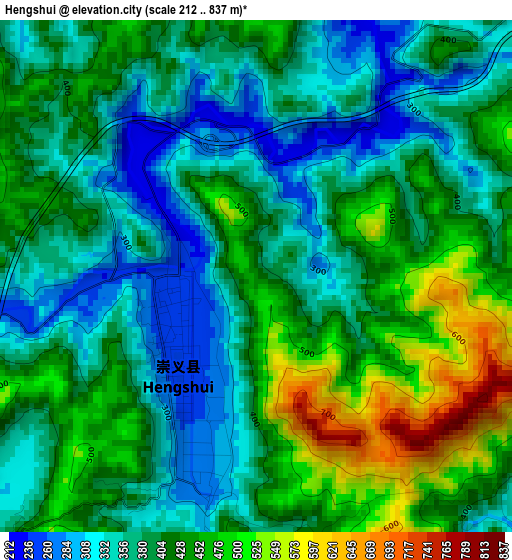 Hengshui elevation map