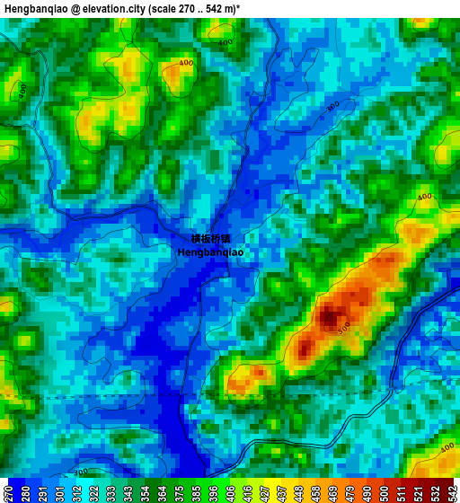 Hengbanqiao elevation map