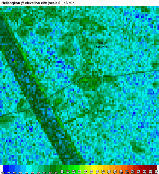 Heilangkou elevation map