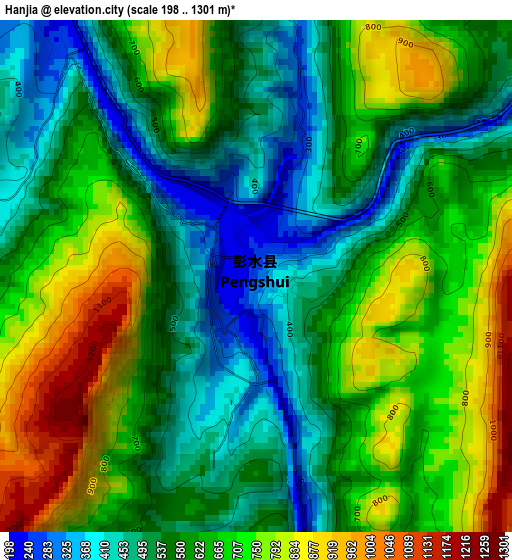 Hanjia elevation map