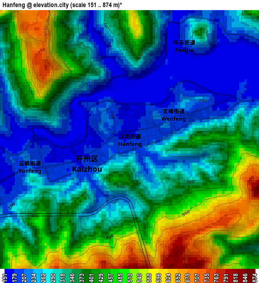 Hanfeng elevation map