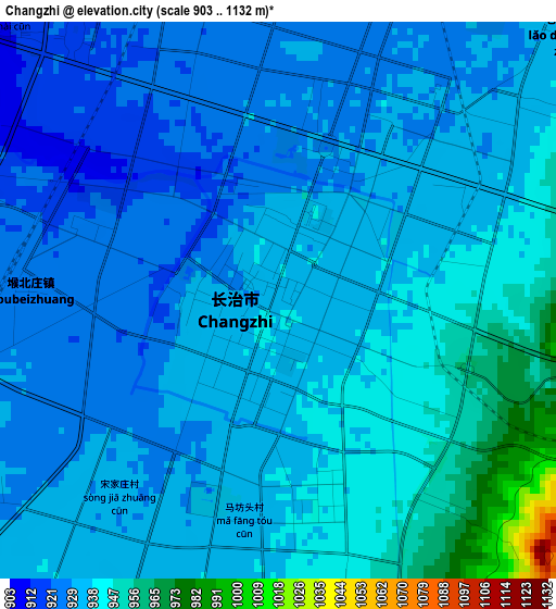 Changzhi elevation map