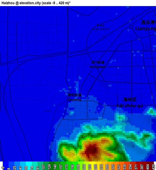 Haizhou elevation map