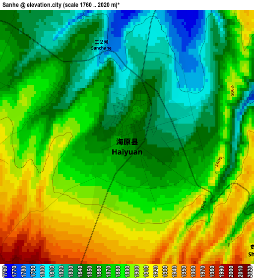 Sanhe elevation map