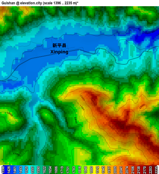 Guishan elevation map