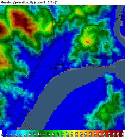 Guantou elevation map