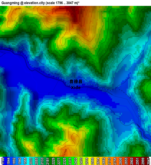 Guangming elevation map