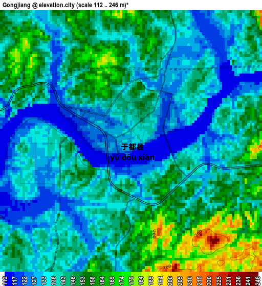 Gongjiang elevation map