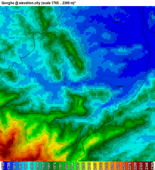 Gonghe elevation map