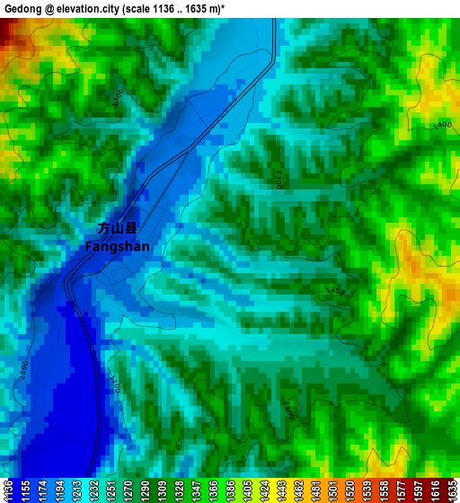 Gedong elevation map