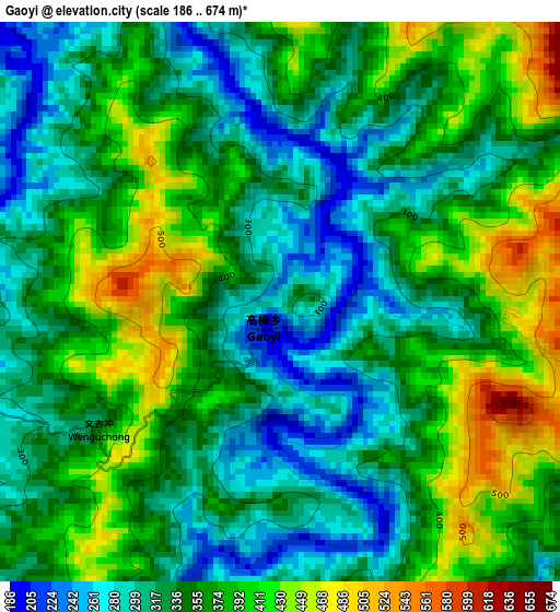 Gaoyi elevation map