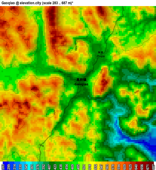 Gaoqiao elevation map