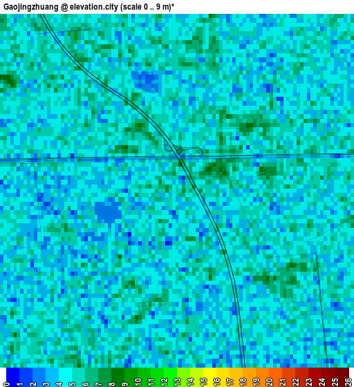 Gaojingzhuang elevation map