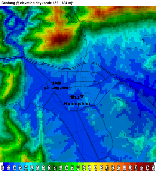 Gantang elevation map