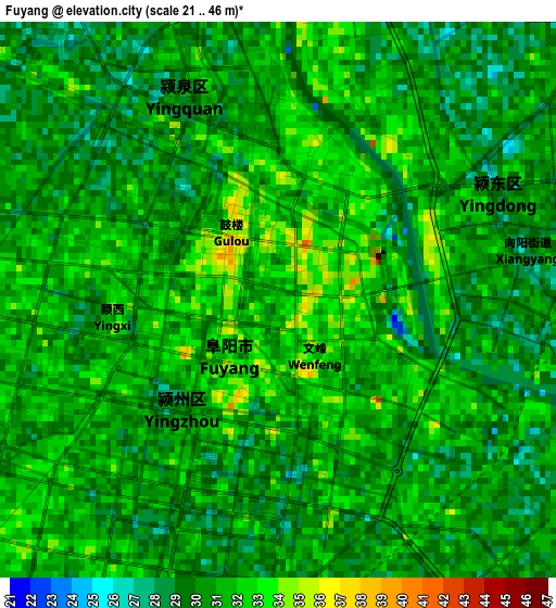 Fuyang elevation map