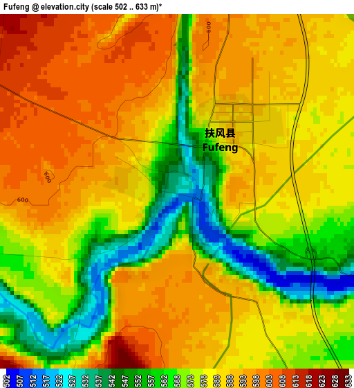 Fufeng elevation map