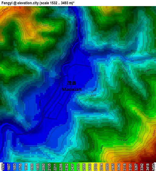 Fengyi elevation map