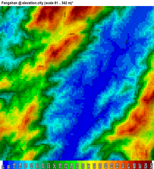 Fengshan elevation map