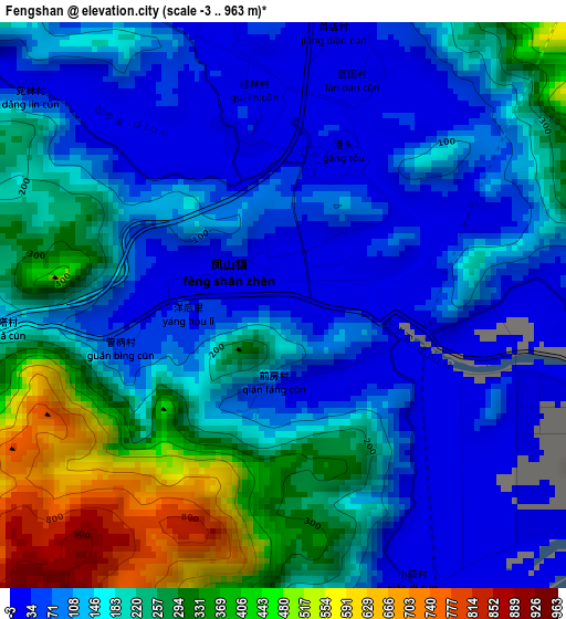 Fengshan elevation map