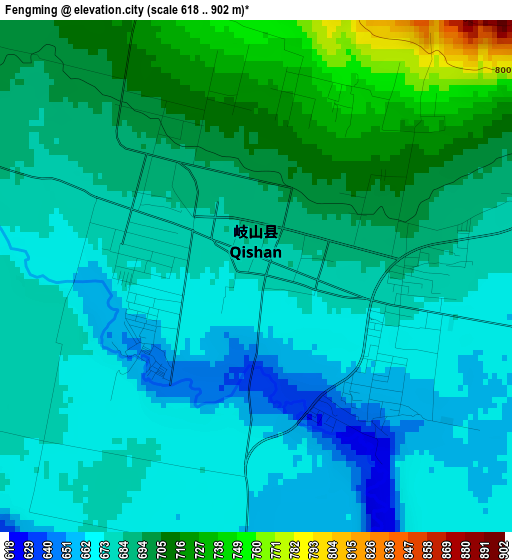 Fengming elevation map