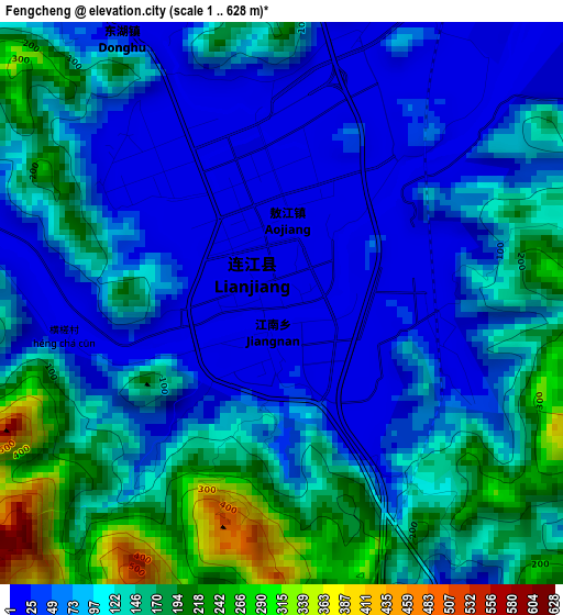 Fengcheng elevation map