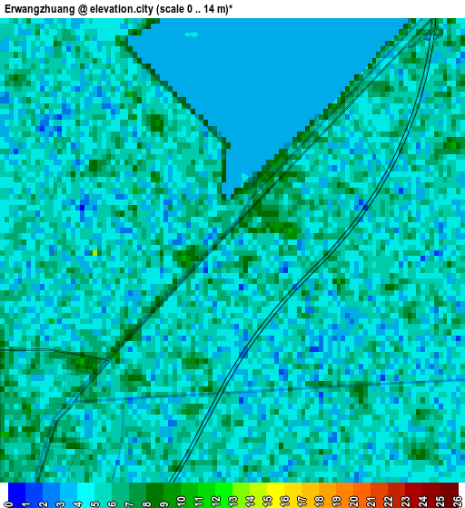 Erwangzhuang elevation map